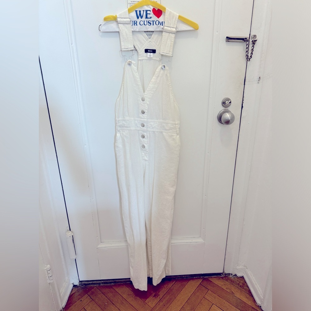 BDG Bulldog Linen White Overalls